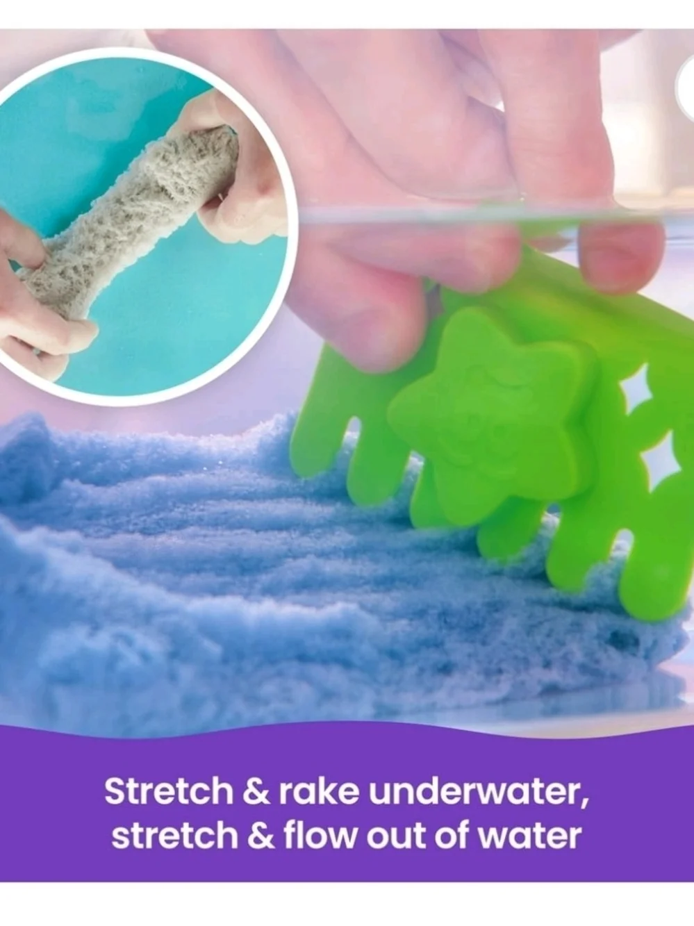 Kinetic Sand, Splash Starter Case with 6oz Color-Change Play Sand, 3 Tools Molds